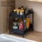 Basicwise Under Sink Organizer Sliding Wire Baskets Adjustable 2-Tier Metal Storage Rack for Bathroom Kitchen or Utility Cabinets Pull-Out Shelf for Toiletries Cleaning Supplies & Pantry Essentials